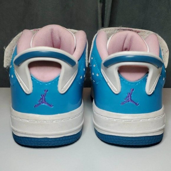 Nike Air Jordan Fusion 6 Girls Shoes Size 8C White Pink Turquoise - Picture 4 of 9